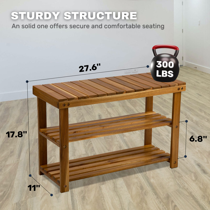 Millwood Pines 3-Tier Solid Wood Shoe Rack &amp; Reviews - Wayfair Canada